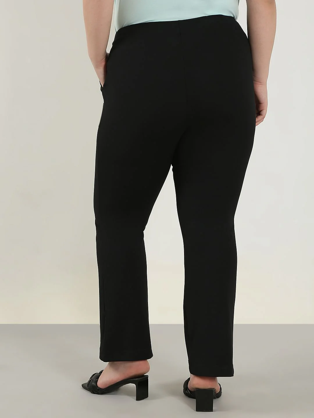 Curve Black High Rise Flared Pants - Image 4