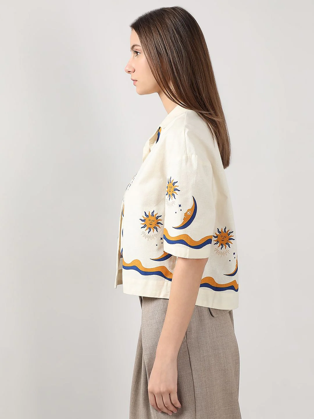 Ecru Printed Shirt - Image 3