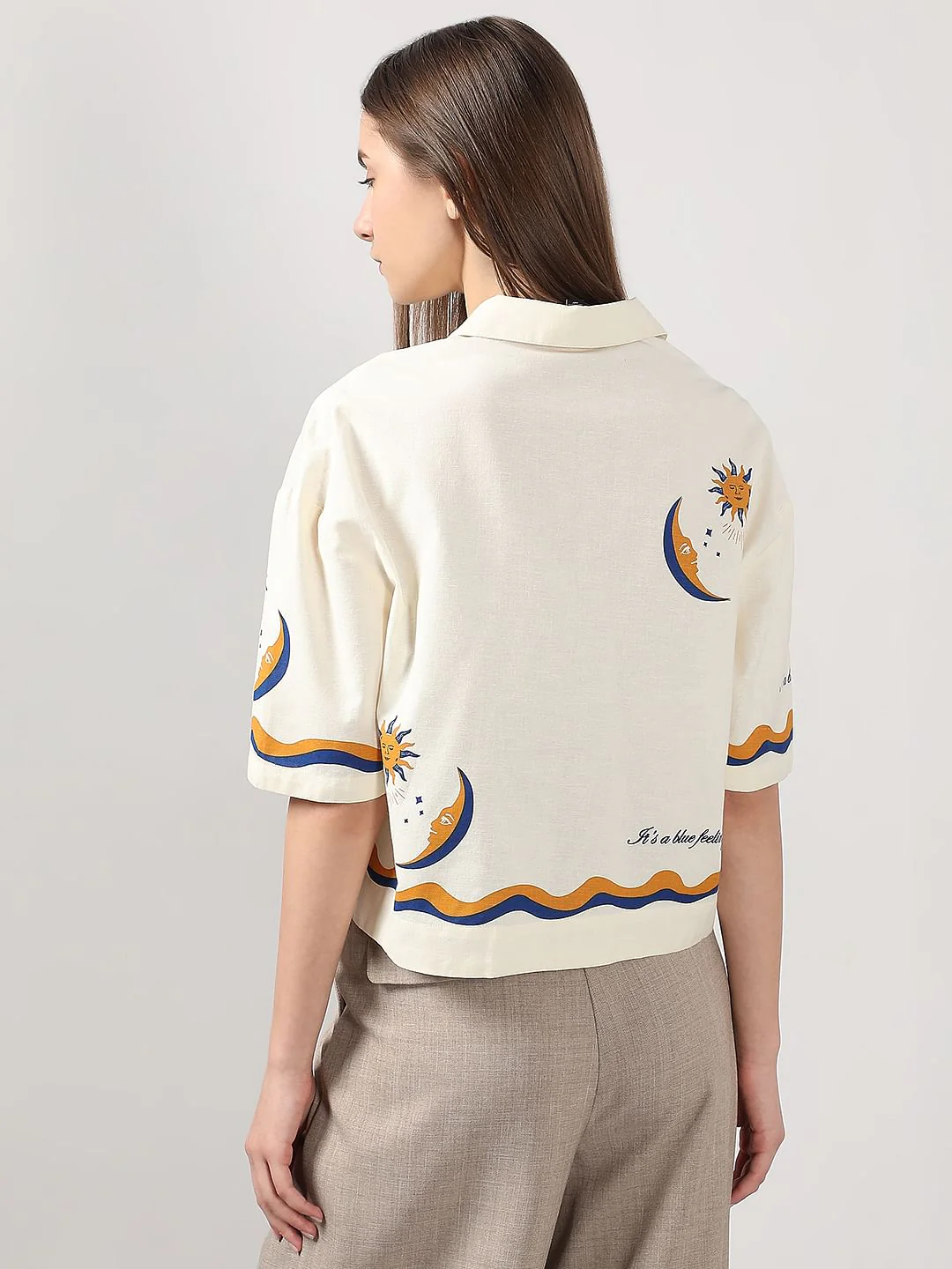 Ecru Printed Shirt - Image 4