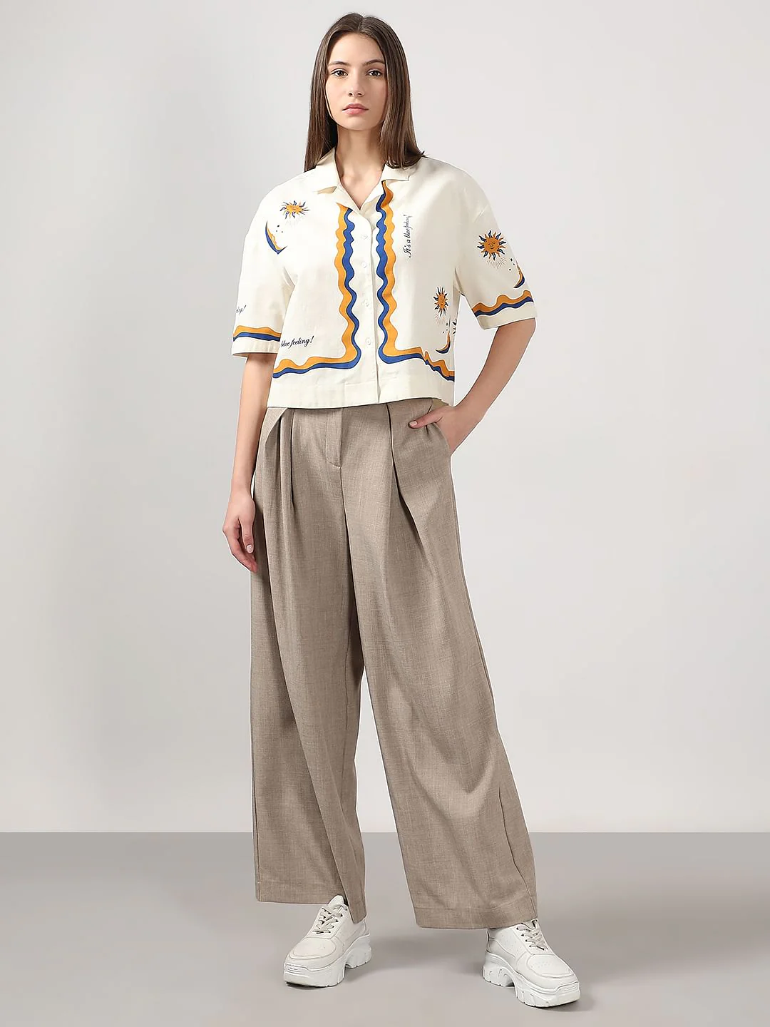 Ecru Printed Shirt - Image 5