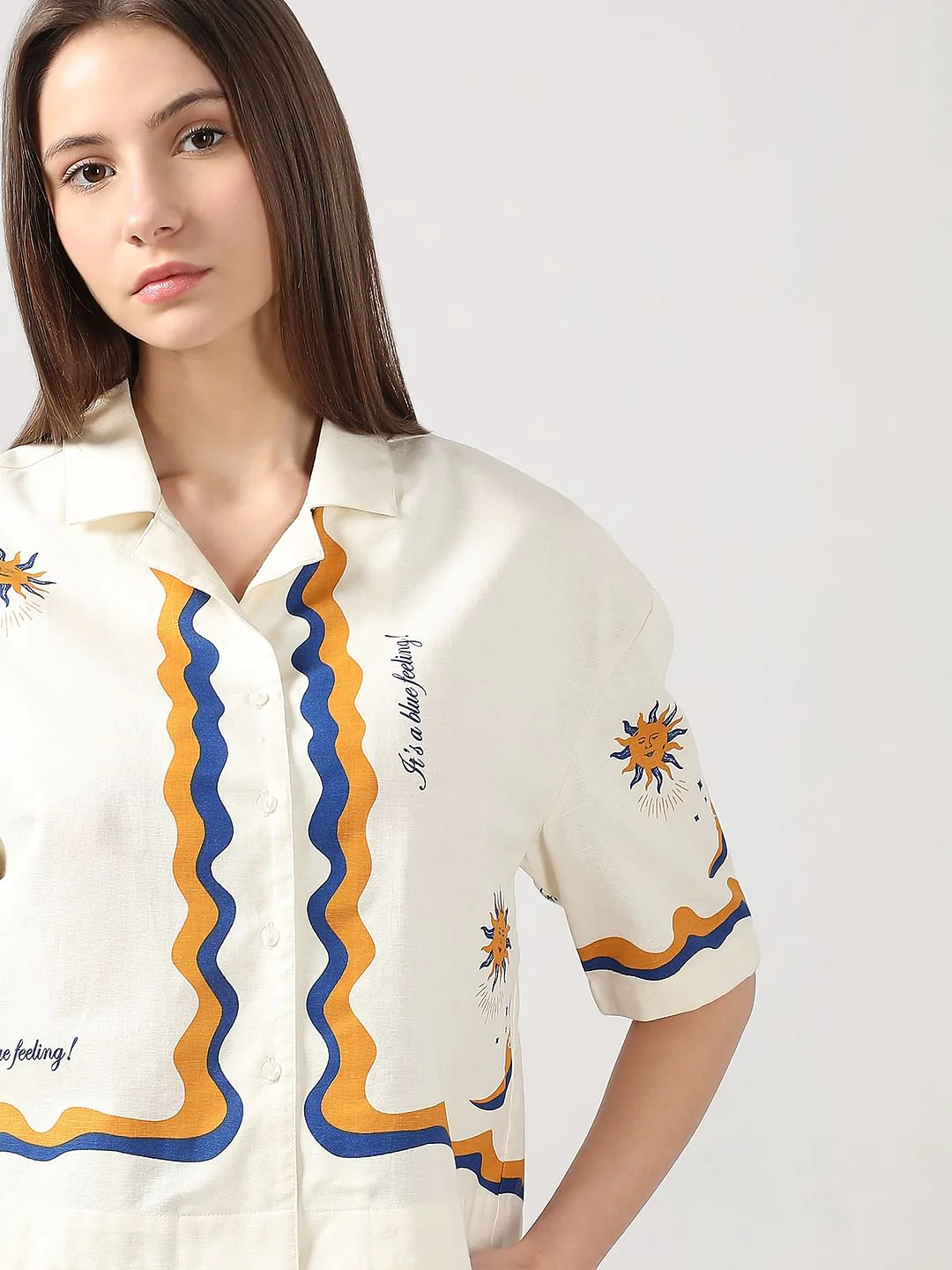 Ecru Printed Shirt - Image 6