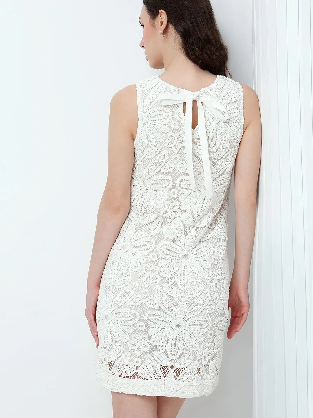White Floral Lace Dress - Image 6
