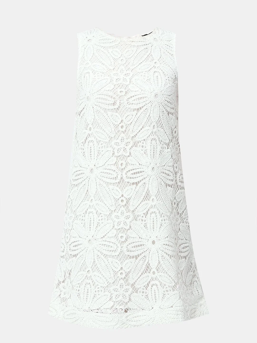 White Floral Lace Dress - Image 7