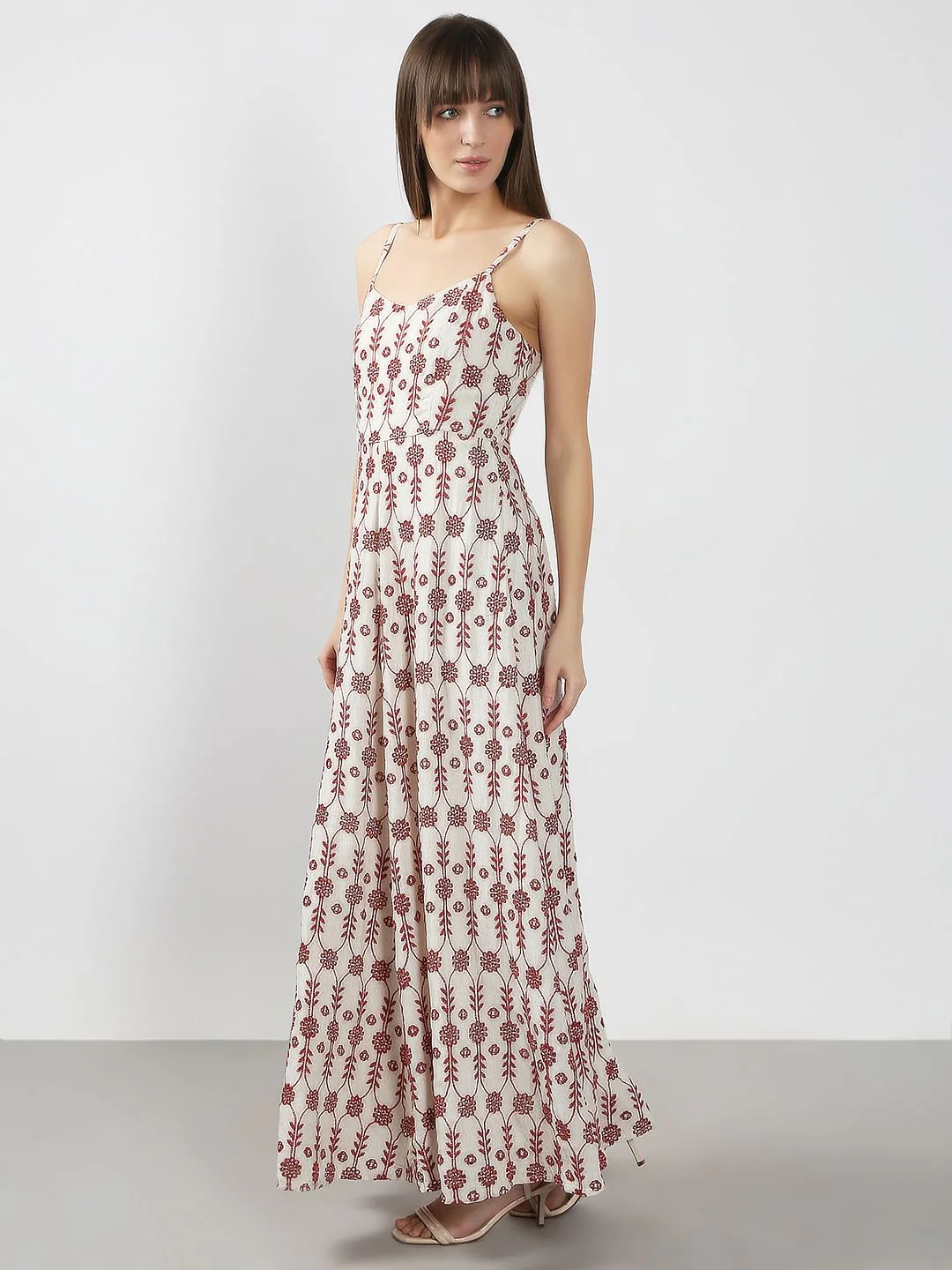Off-White Embroidered Maxi Dress - Image 3