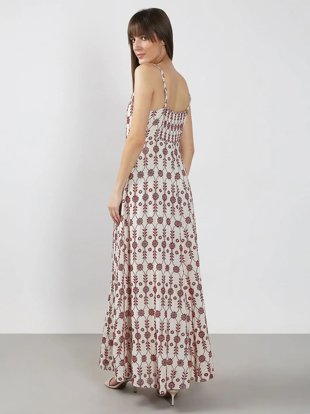 Off-White Embroidered Maxi Dress - Image 4