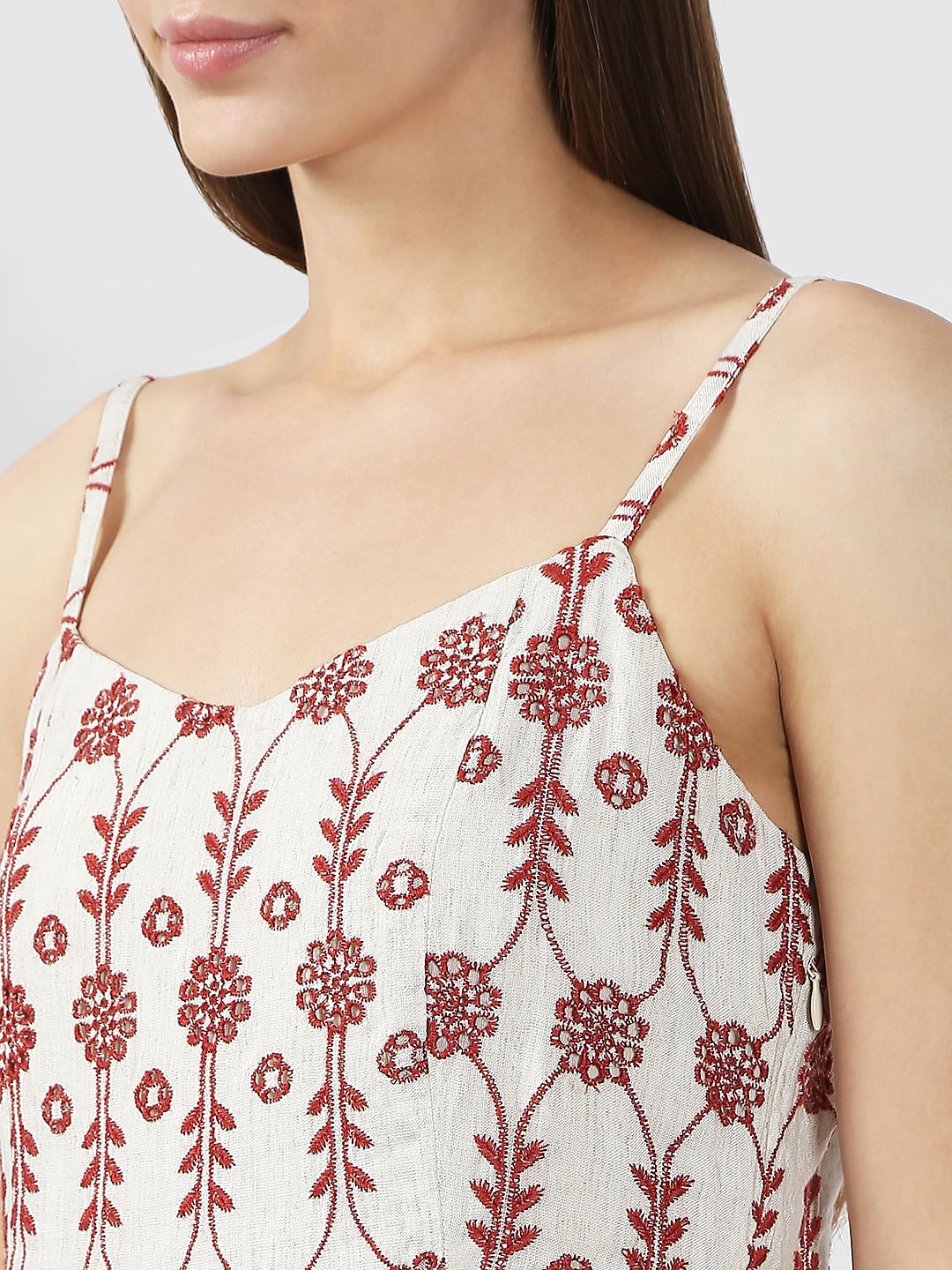 Off-White Embroidered Maxi Dress - Image 6