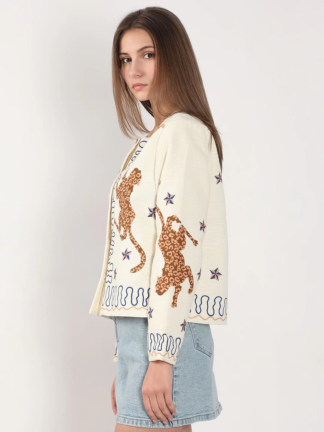Ecru Printed Shacket - Image 3