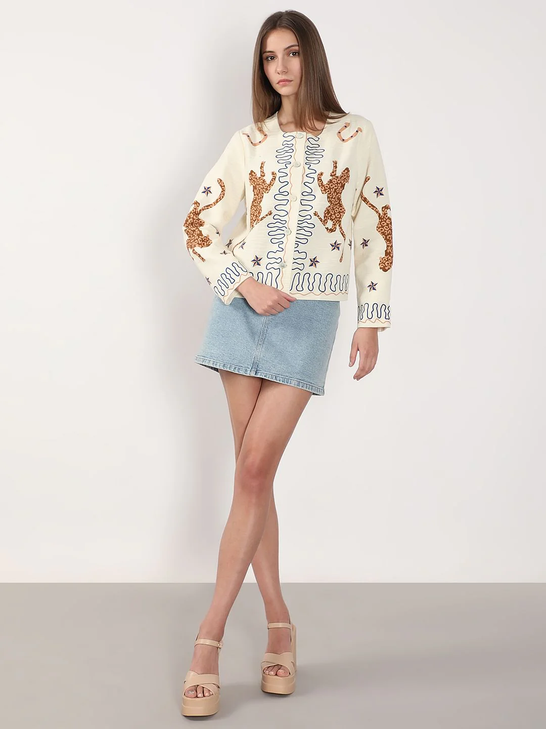 Ecru Printed Shacket - Image 5