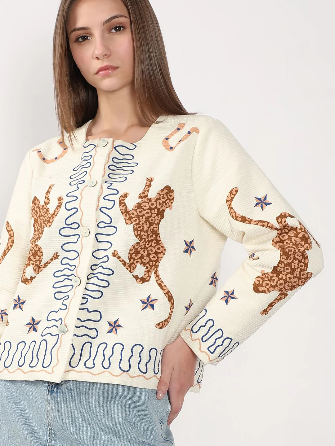 Ecru Printed Shacket - Image 6