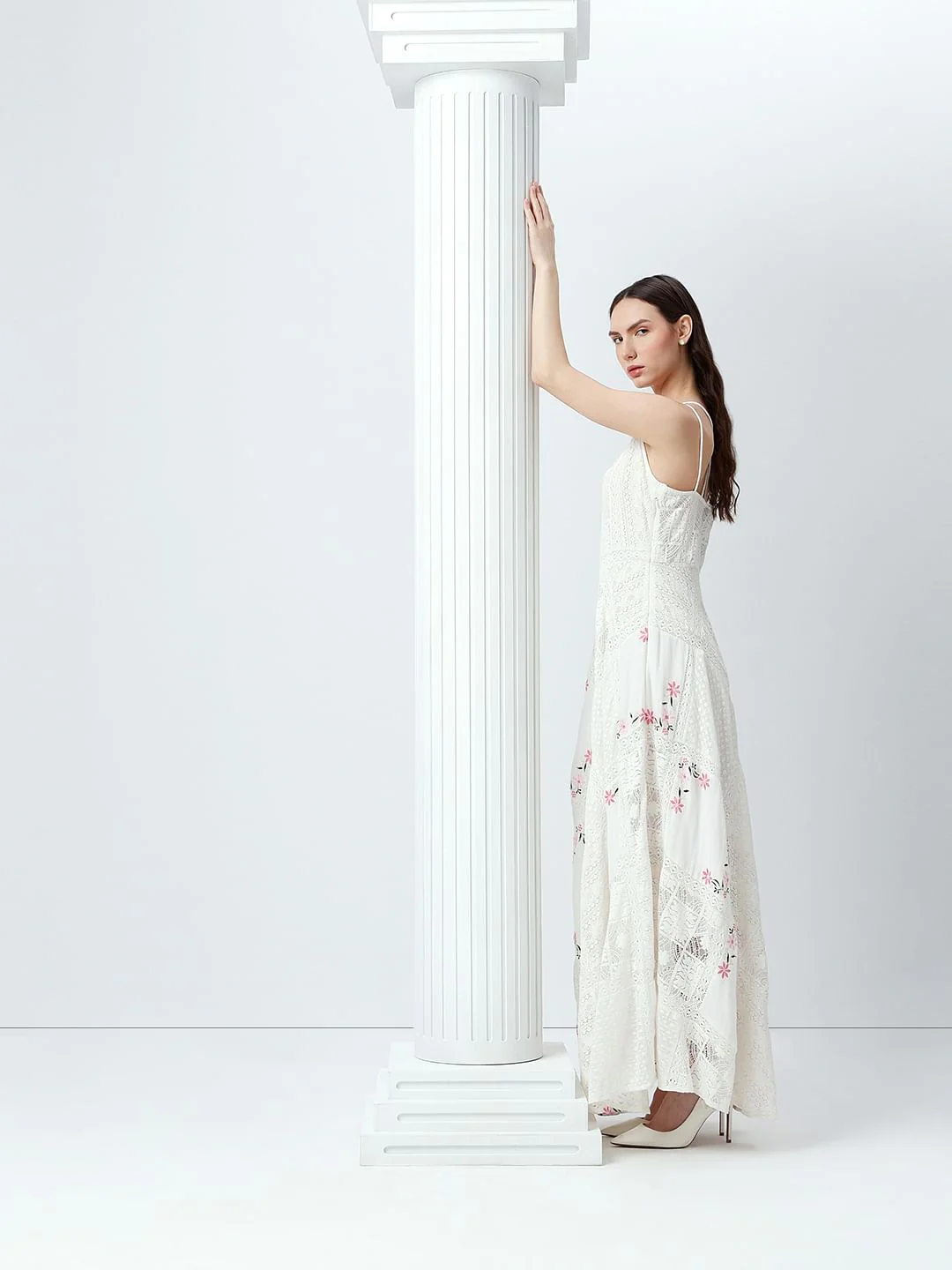 White Strappy Maxi Dress - Image 3