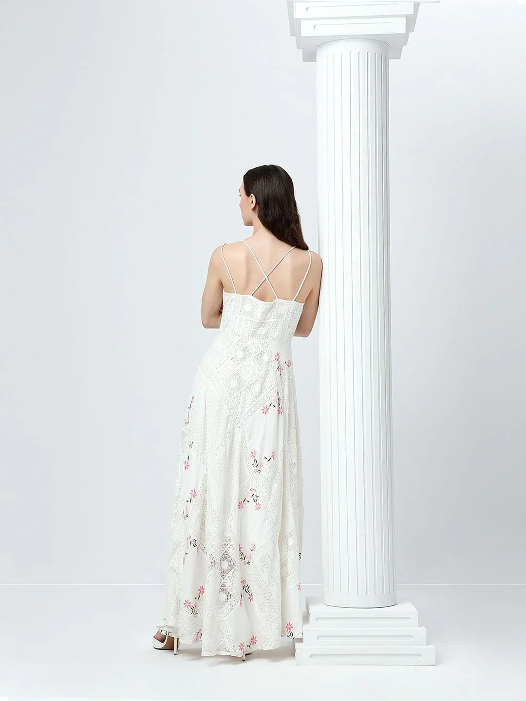White Strappy Maxi Dress - Image 4