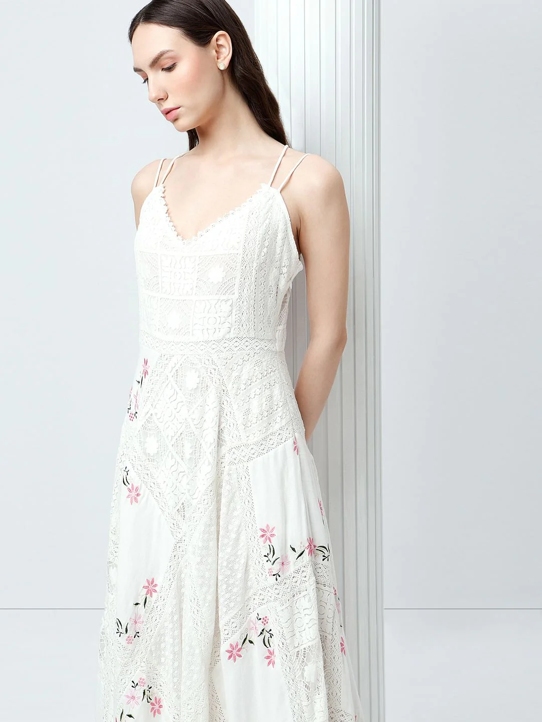 White Strappy Maxi Dress - Image 5