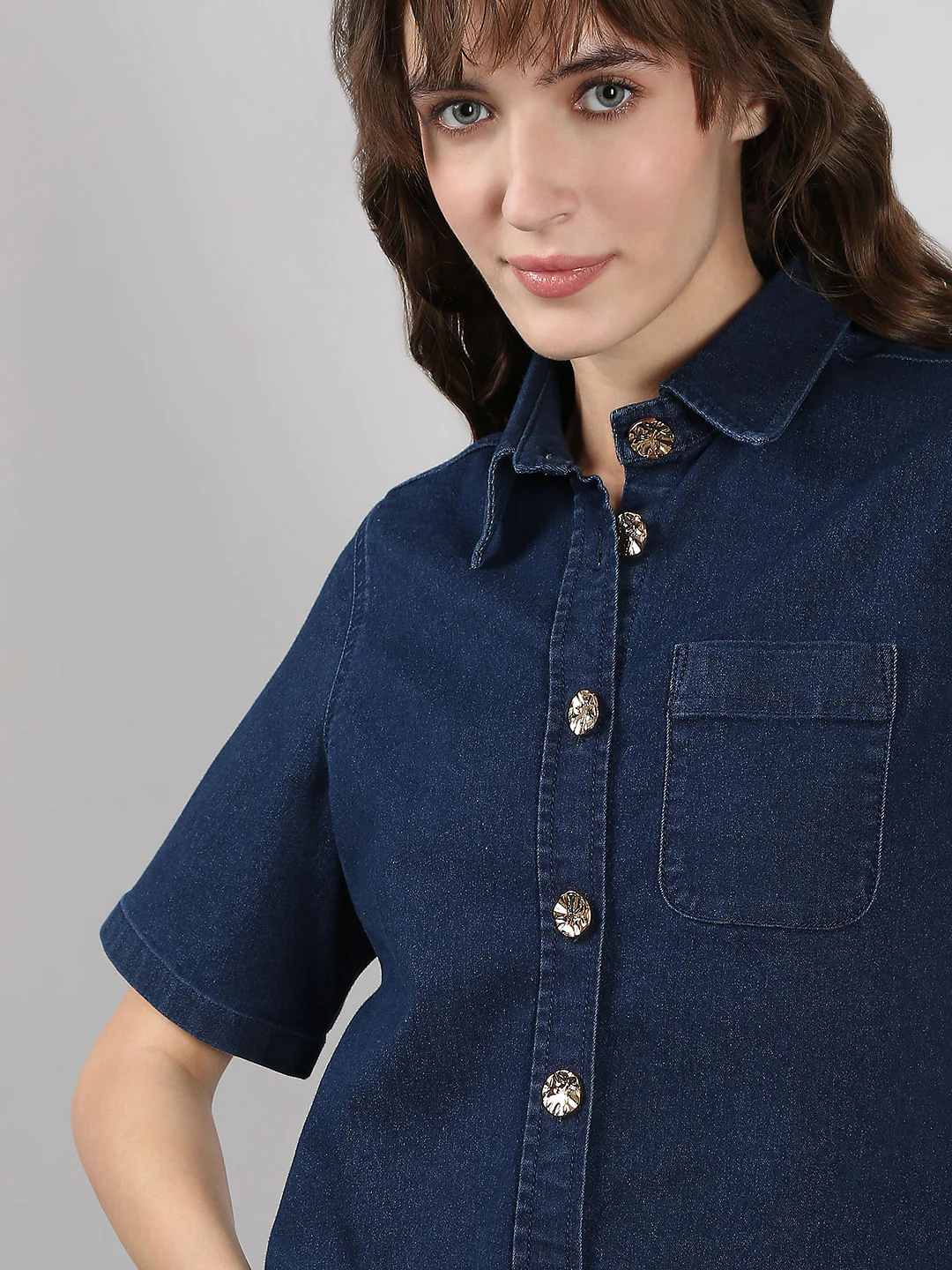 Blue Co-Ord Set Denim Shirt - Image 6
