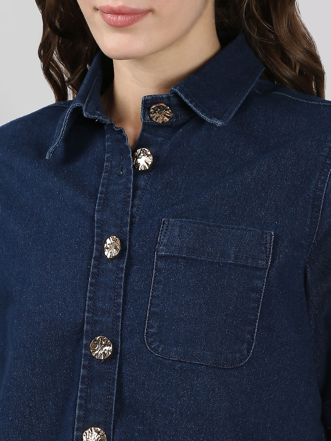 Blue Co-Ord Set Denim Shirt - Image 7