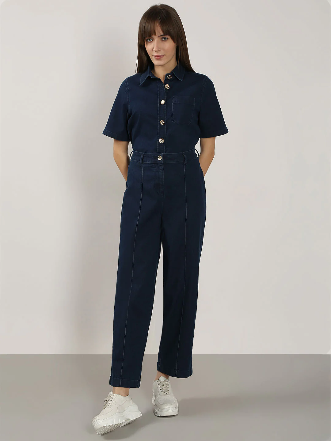 Blue Co-Ord Set Denim Pants - Image 5