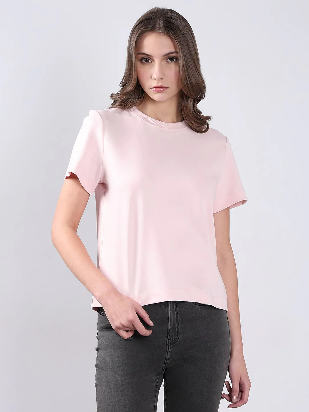 Pink Cotton O-Neck T-Shirt - Image 2