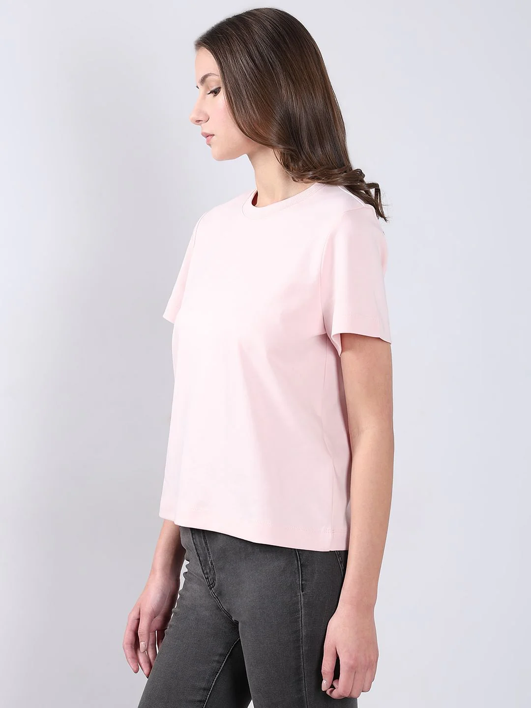 Pink Cotton O-Neck T-Shirt - Image 3