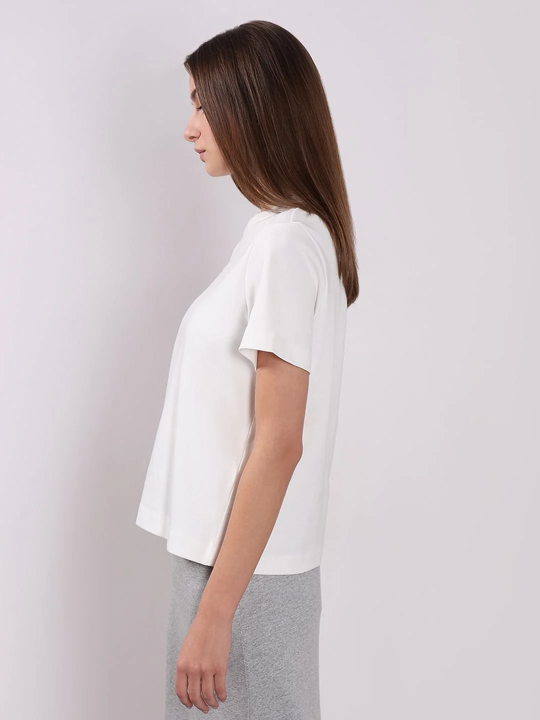 White Cotton O-Neck T-Shirt - Image 3