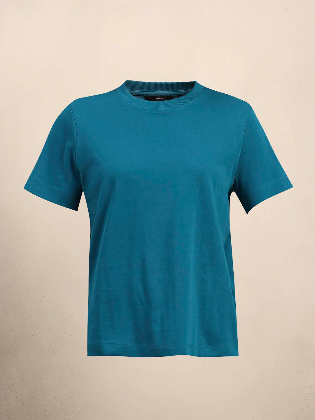 Crew Neck Cotton T-Shirt - Blue - Image 7