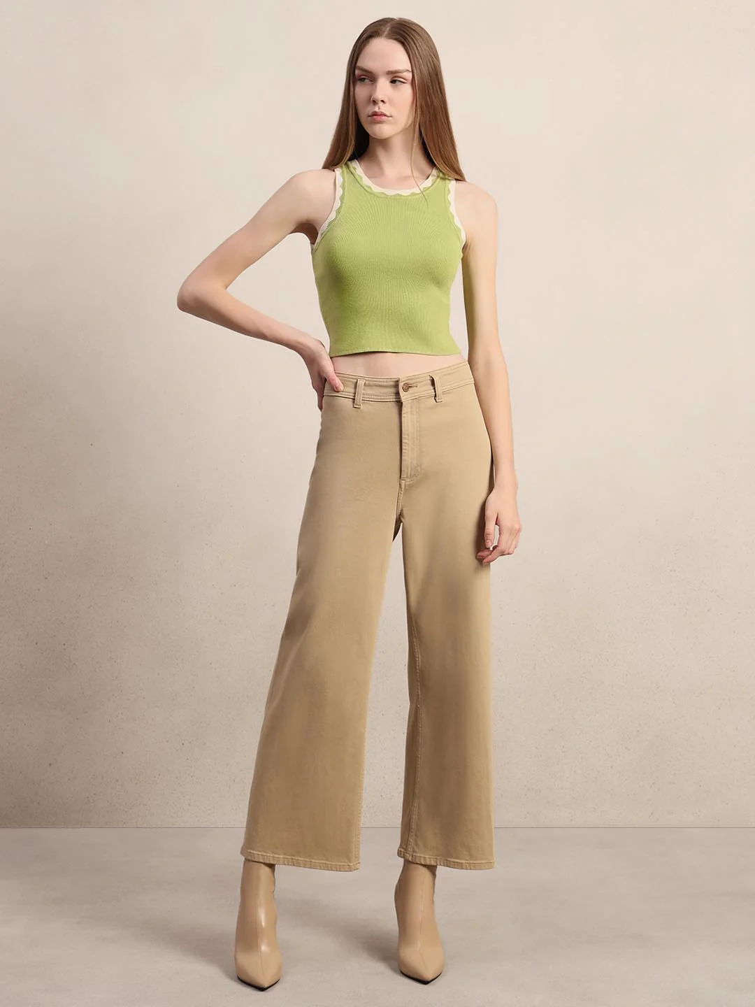 Green Knitted Cropped Top - Image 5