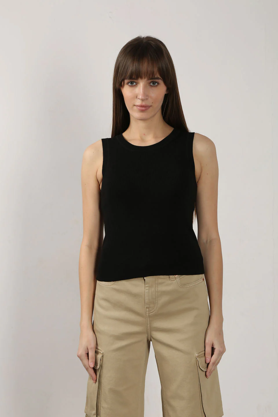 Black Sleeveless Fitted Top - Image 9