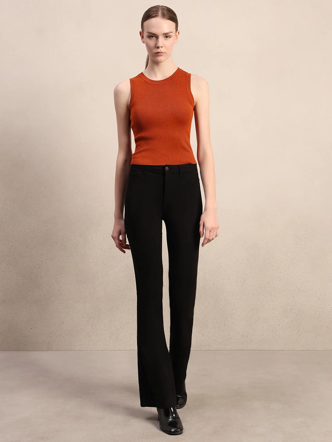 Umber Round Neck Knitted Top - Image 5