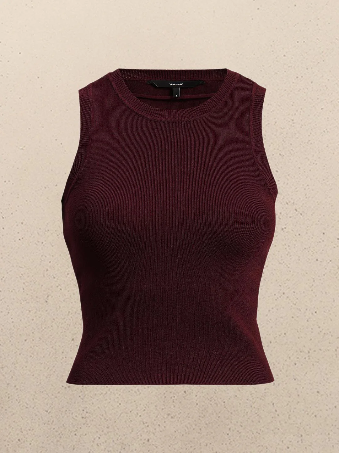 Maroon Round Neck Knitted Top - Image 7