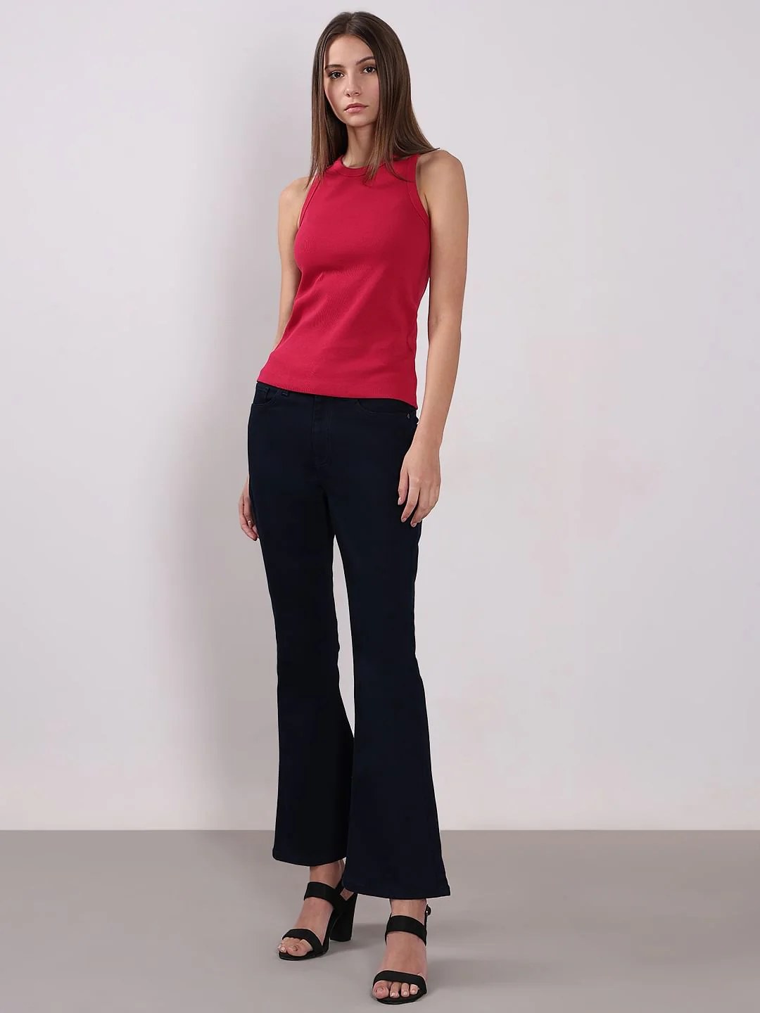 Dark Pink Ribbed Tank Top - Image 5
