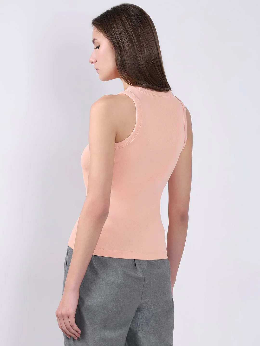 Light Pink Ribbed Tank Top - Image 4