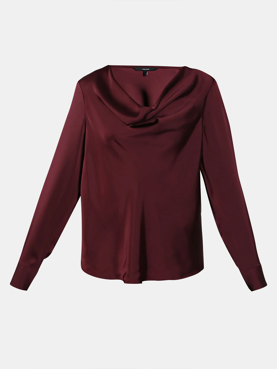 Dark Red Cowl Neck Top - Image 7