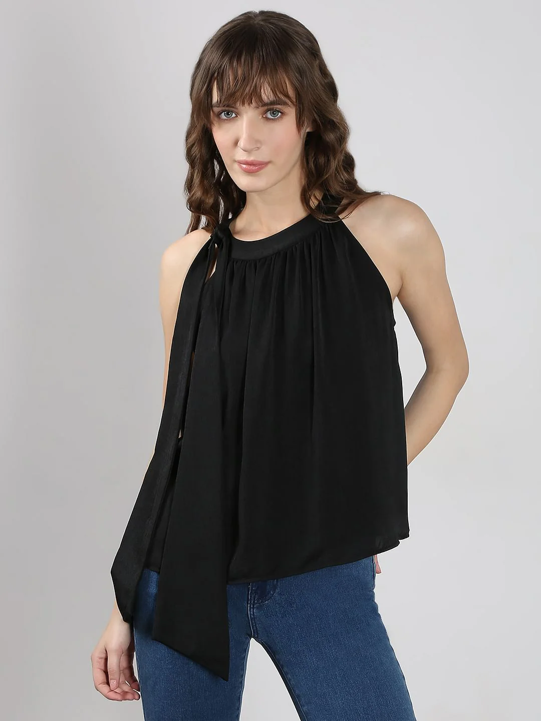 Black Tie-Up Top - Image 2