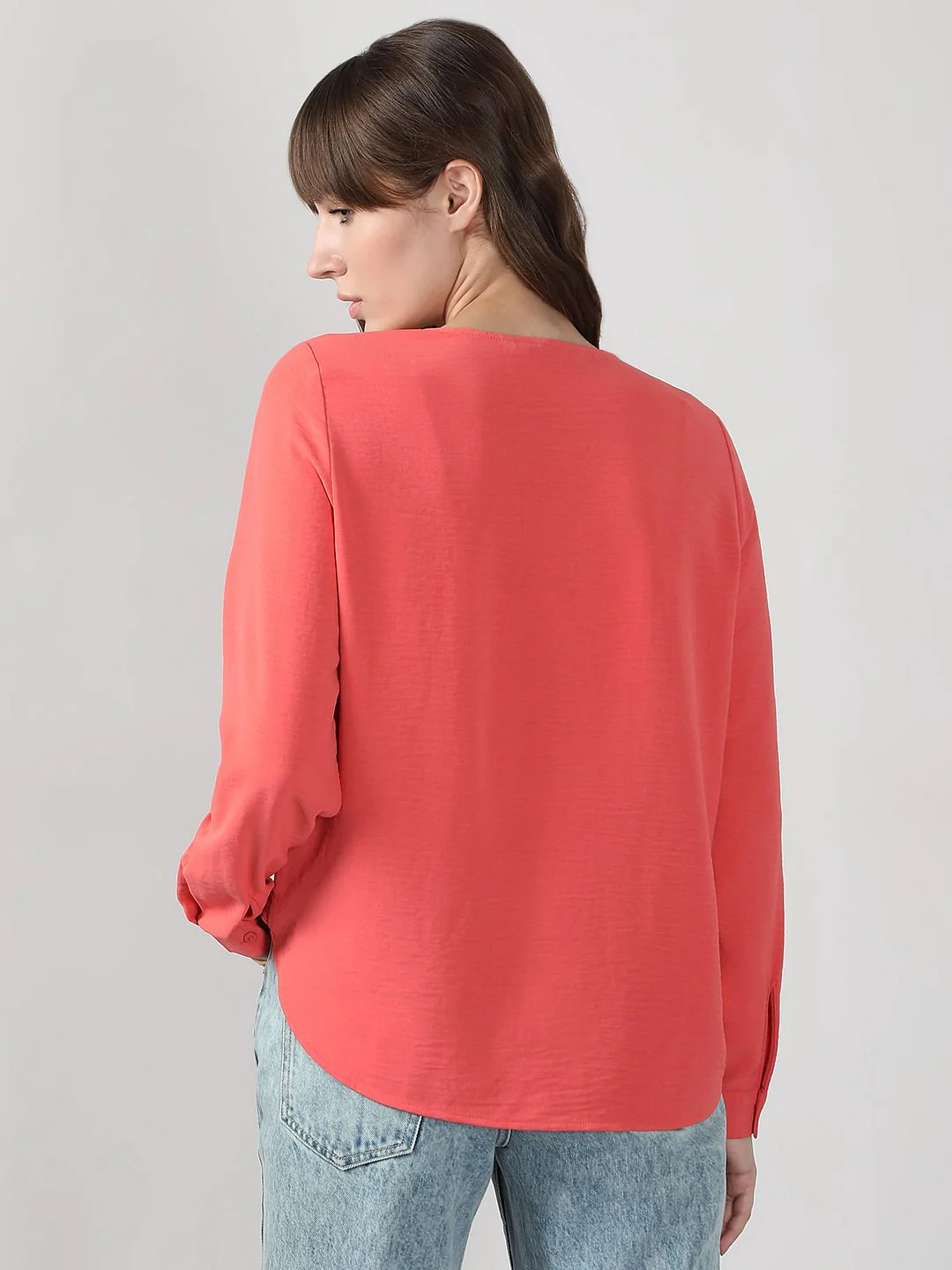 Peach V Neck Shirt - Image 4