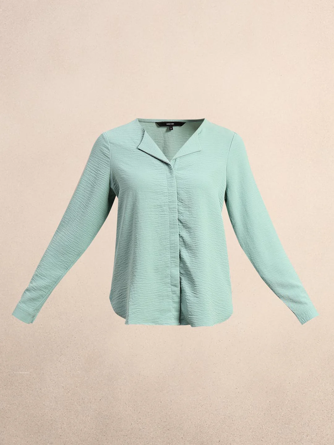 Blue Notched Lapel Collar Top - Image 7
