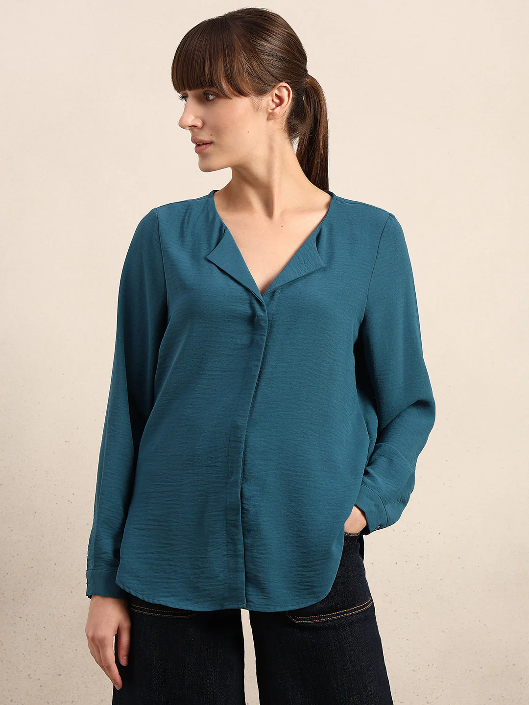 Blue V-Neck Top - Image 2