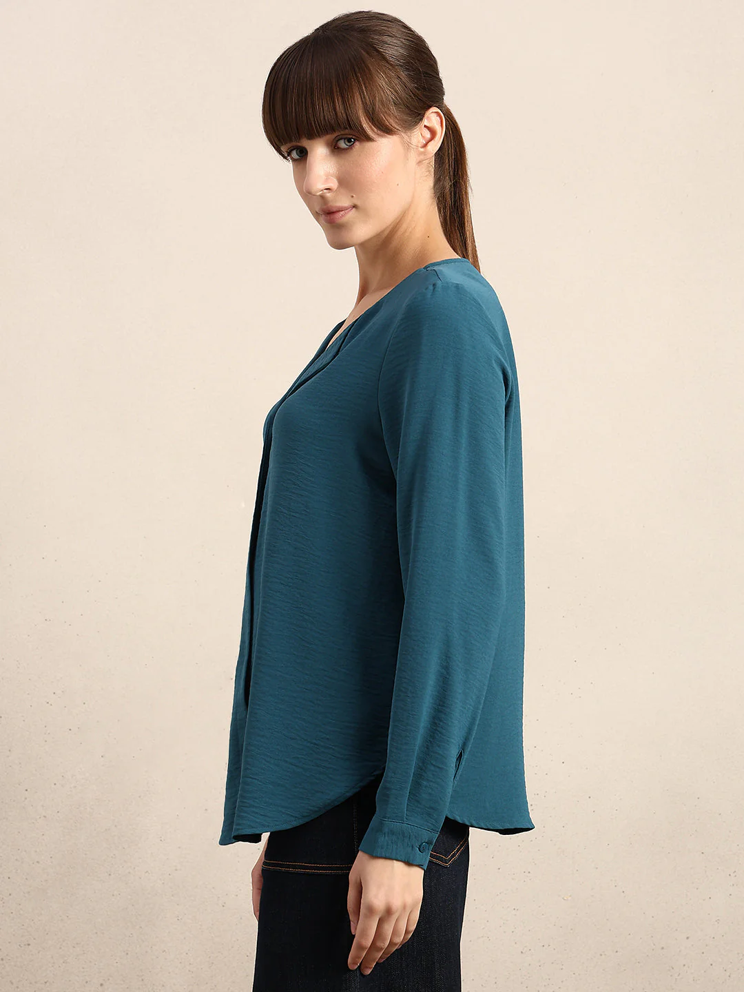 Blue V-Neck Top - Image 3