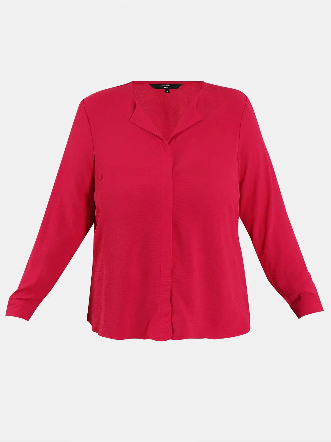 Curve Dark Pink V Neck Shirt - Image 7