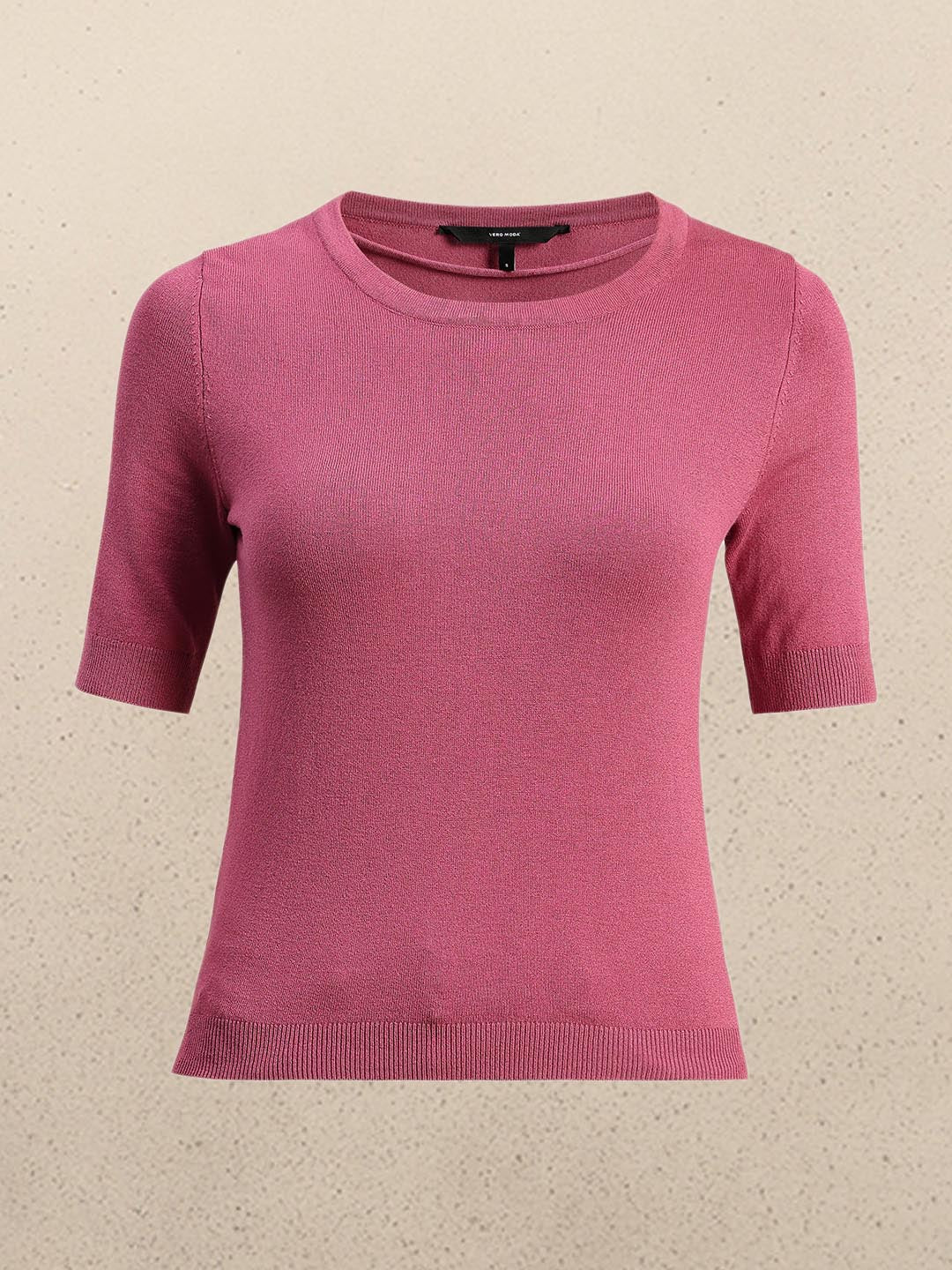 Pink Knitted Short Sleeves Top - Image 7