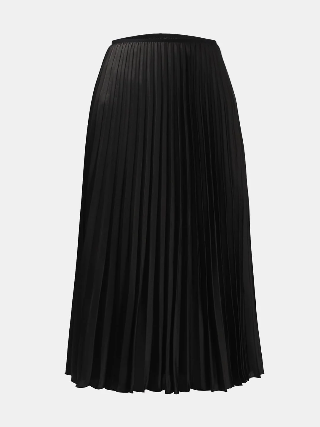 Black High Rise Pleated Midi Skirt - Image 7
