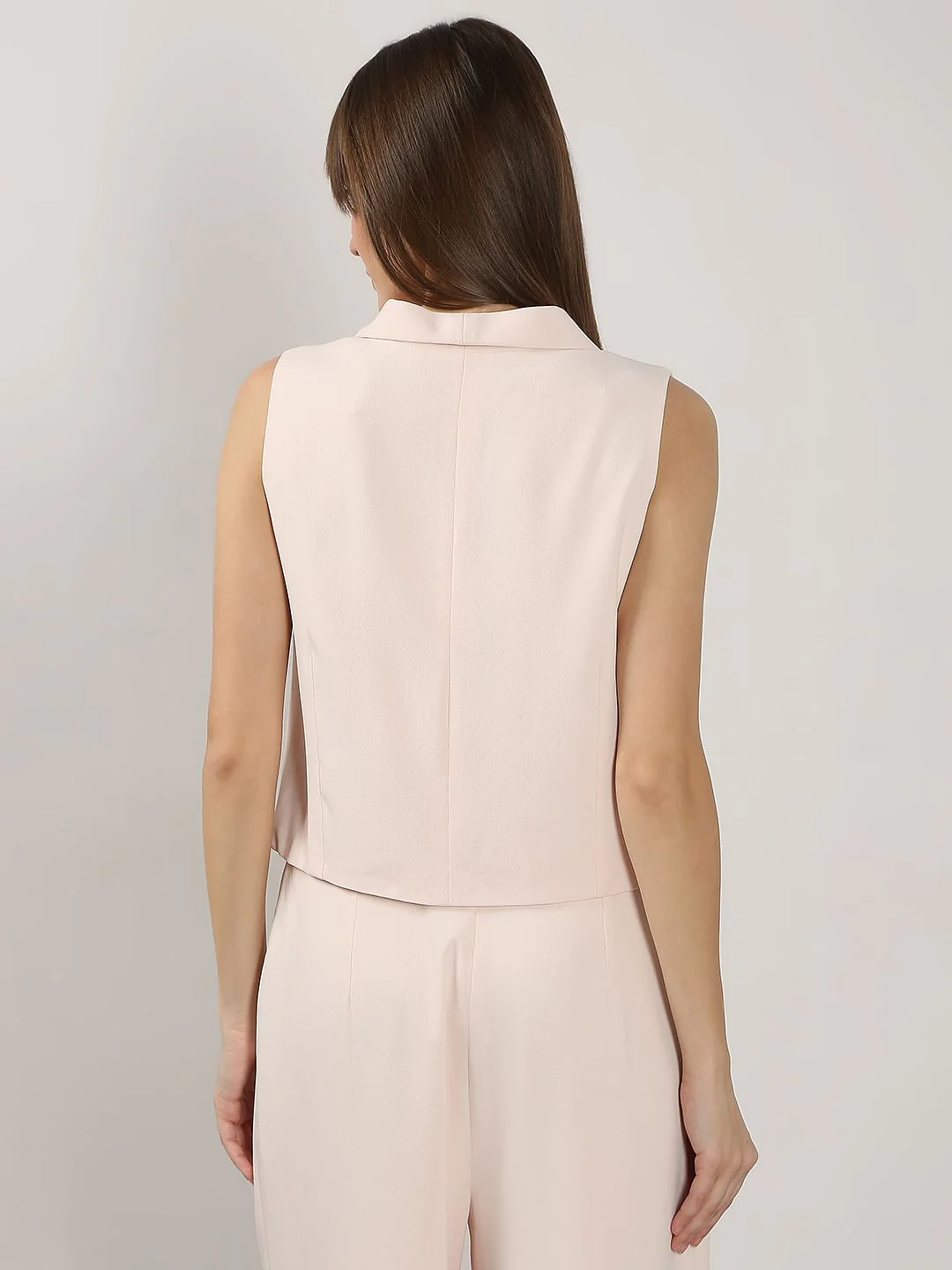 Cream Pink Co-Ord Set Waistcoat - Image 4