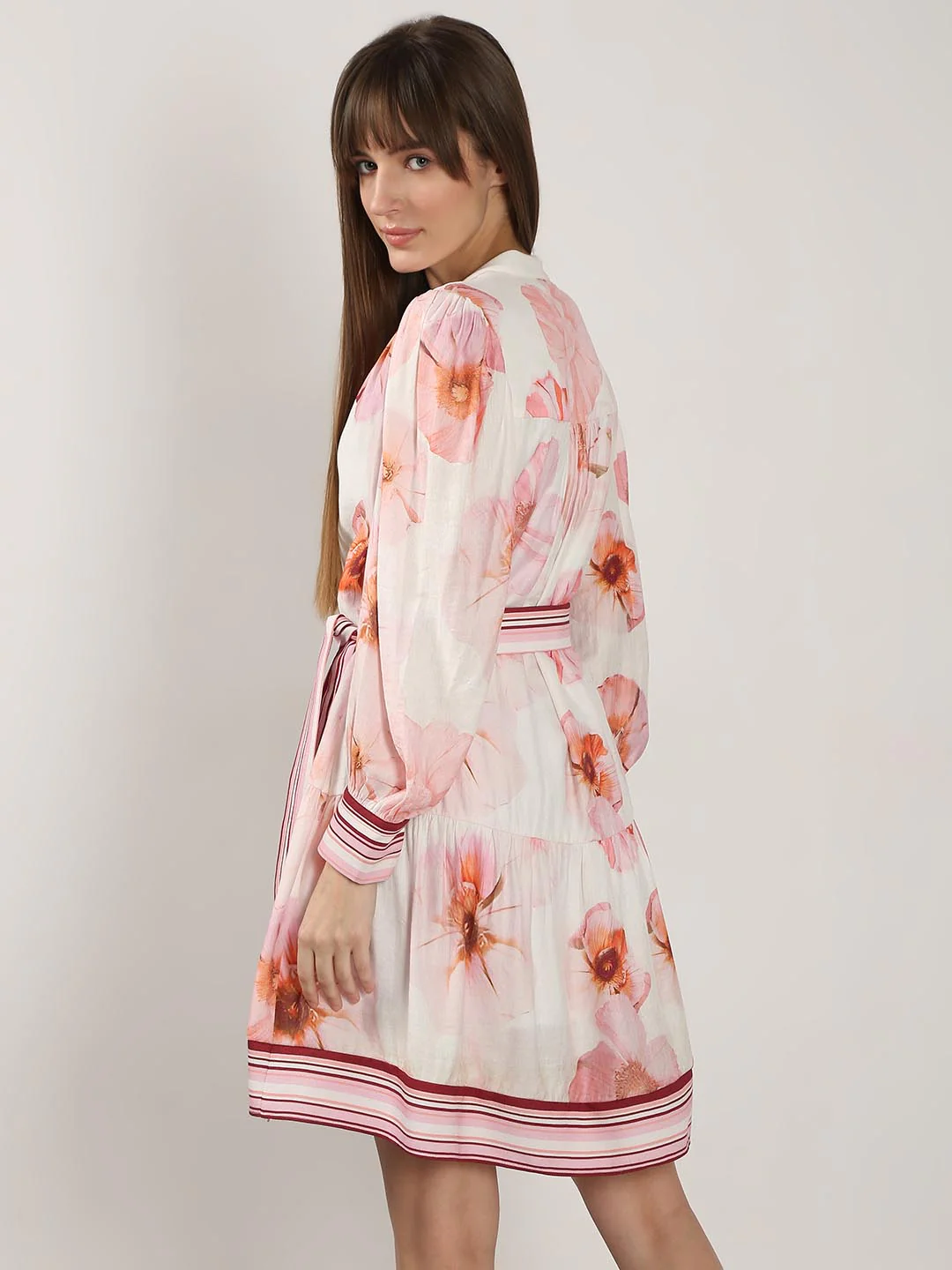 Vero Moda White Floral Print Shirt Dress - Image 3