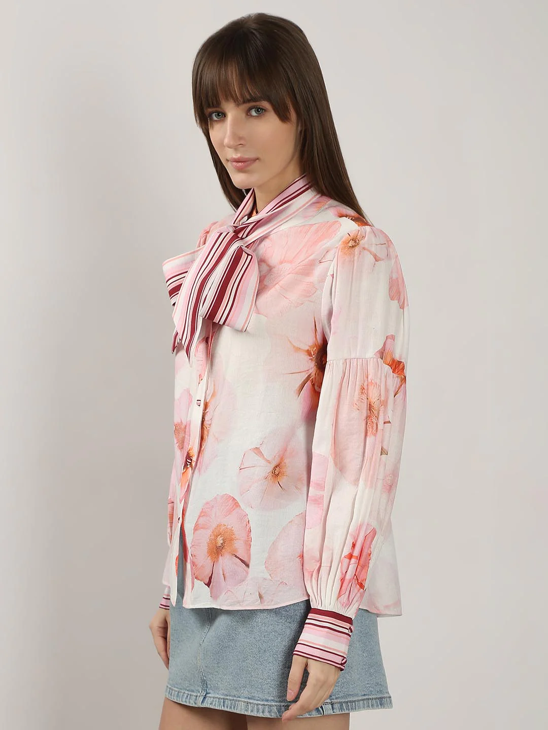 Vero Moda White Floral Print Shirt - Image 4