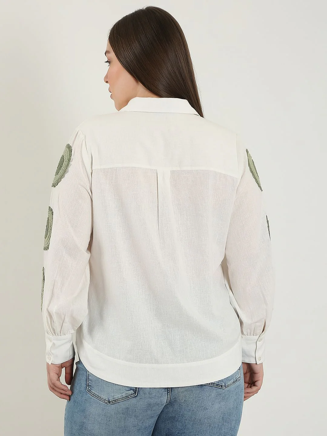Curve White Printed Cotton Shirt - Image 4