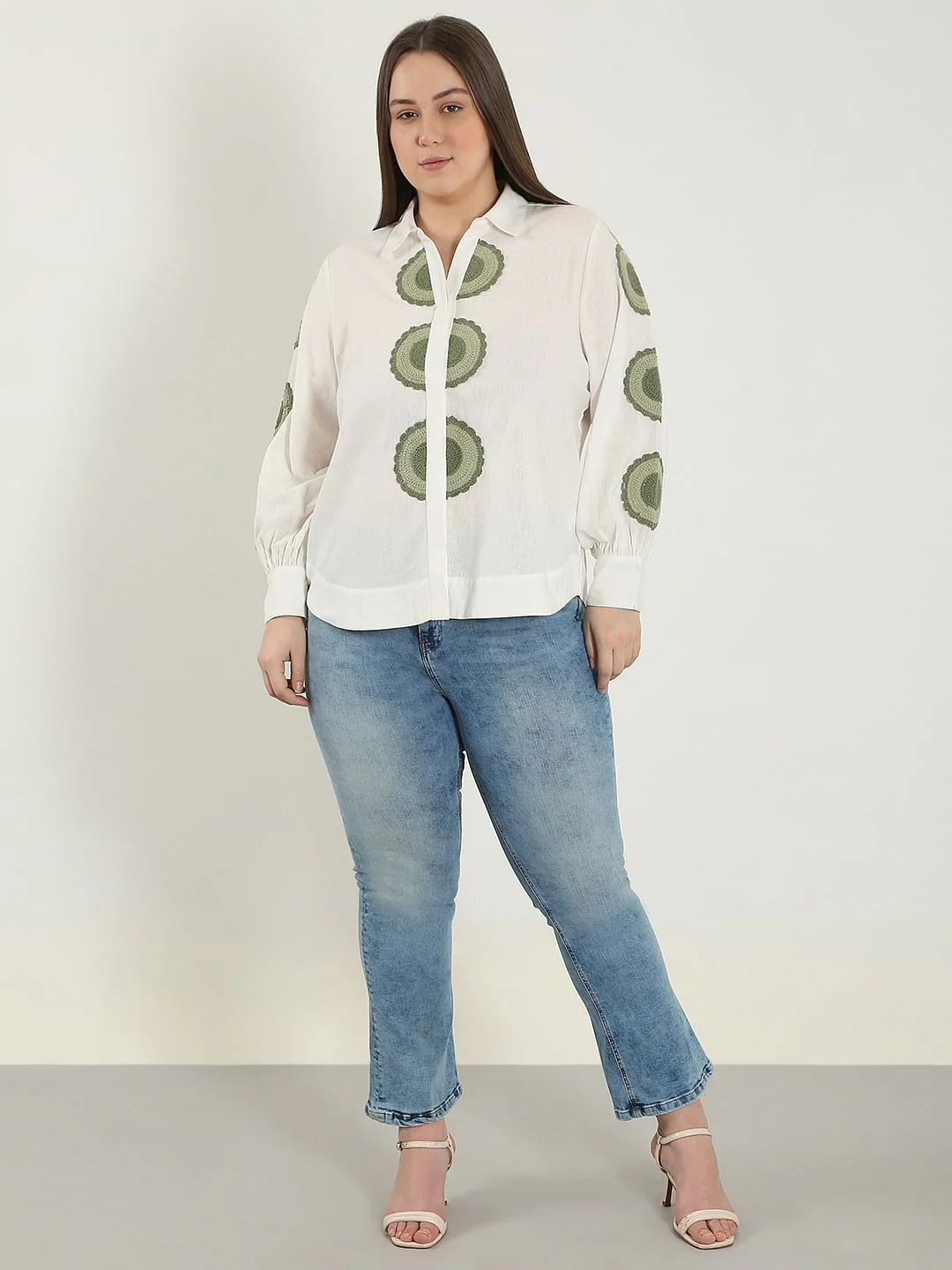 Curve White Printed Cotton Shirt - Image 5