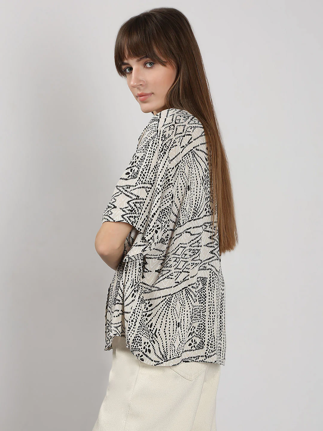 Beige Printed Shirt - Image 3