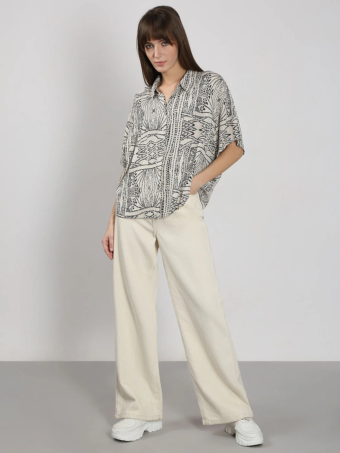 Beige Printed Shirt - Image 5