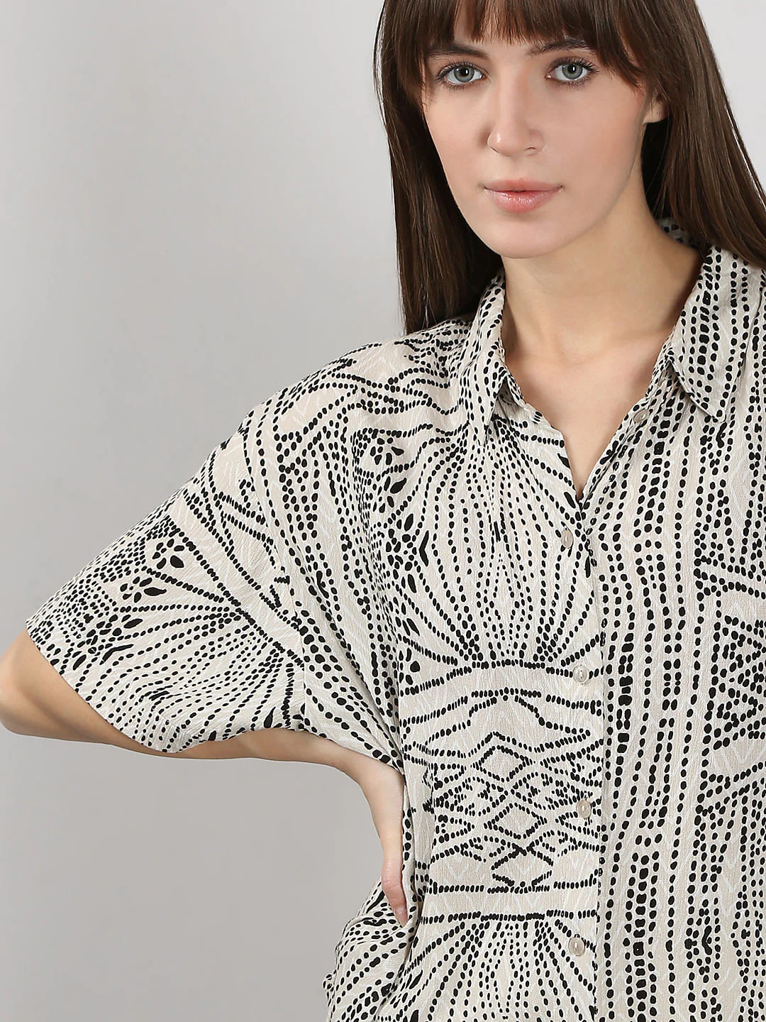 Beige Printed Shirt - Image 6