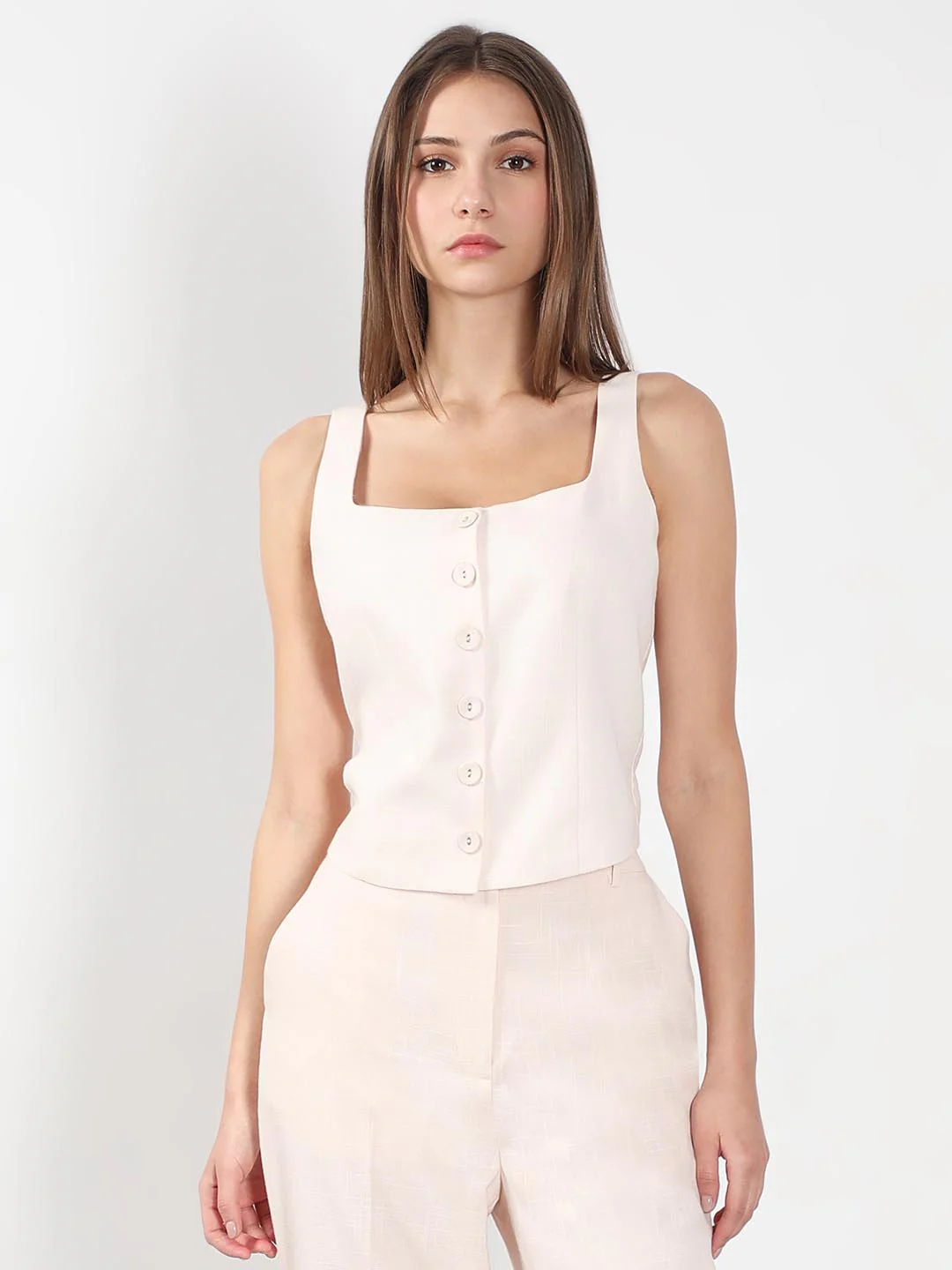 Vero Moda Cream Waistcoat - Image 2