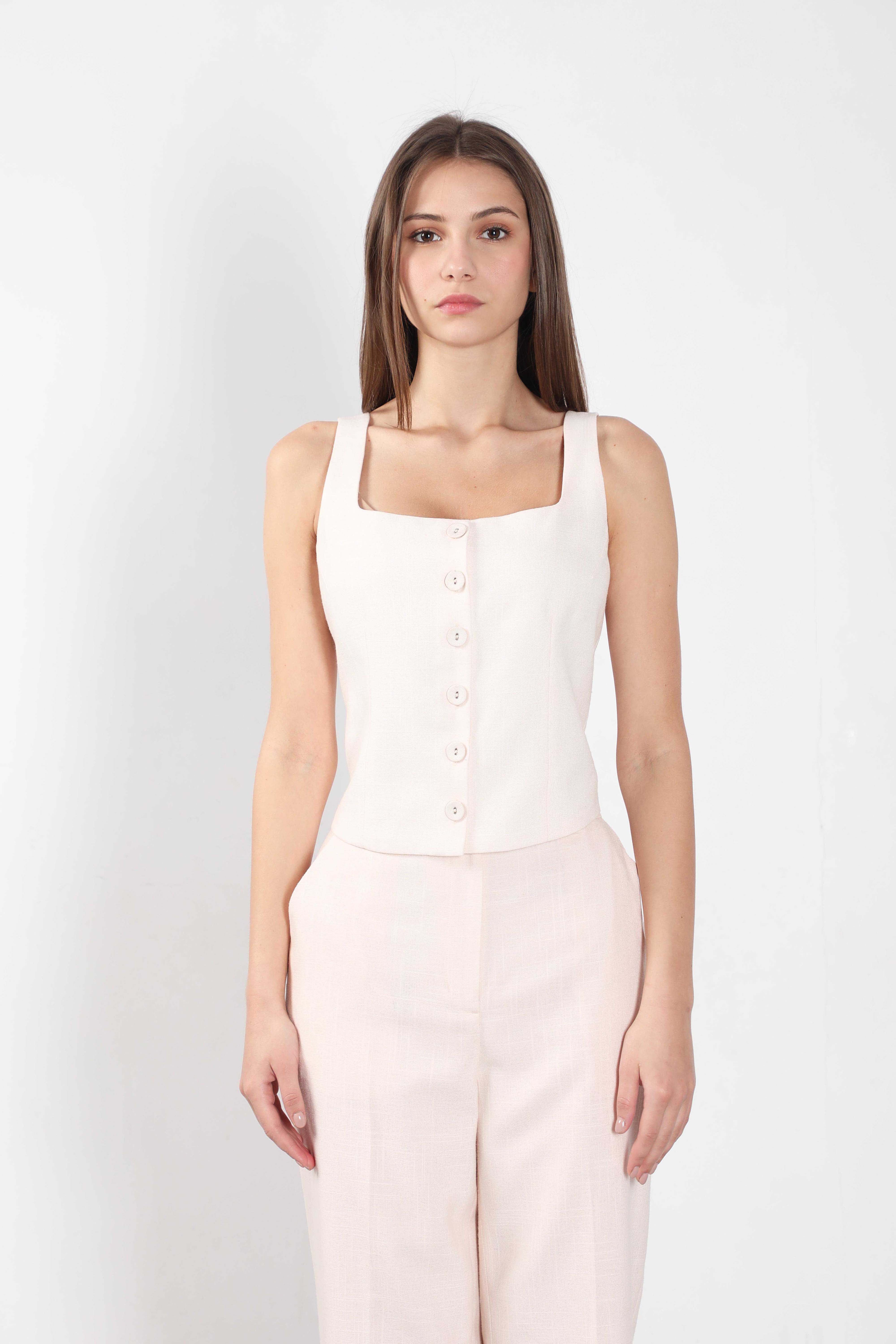 Vero Moda Cream Waistcoat - Image 9