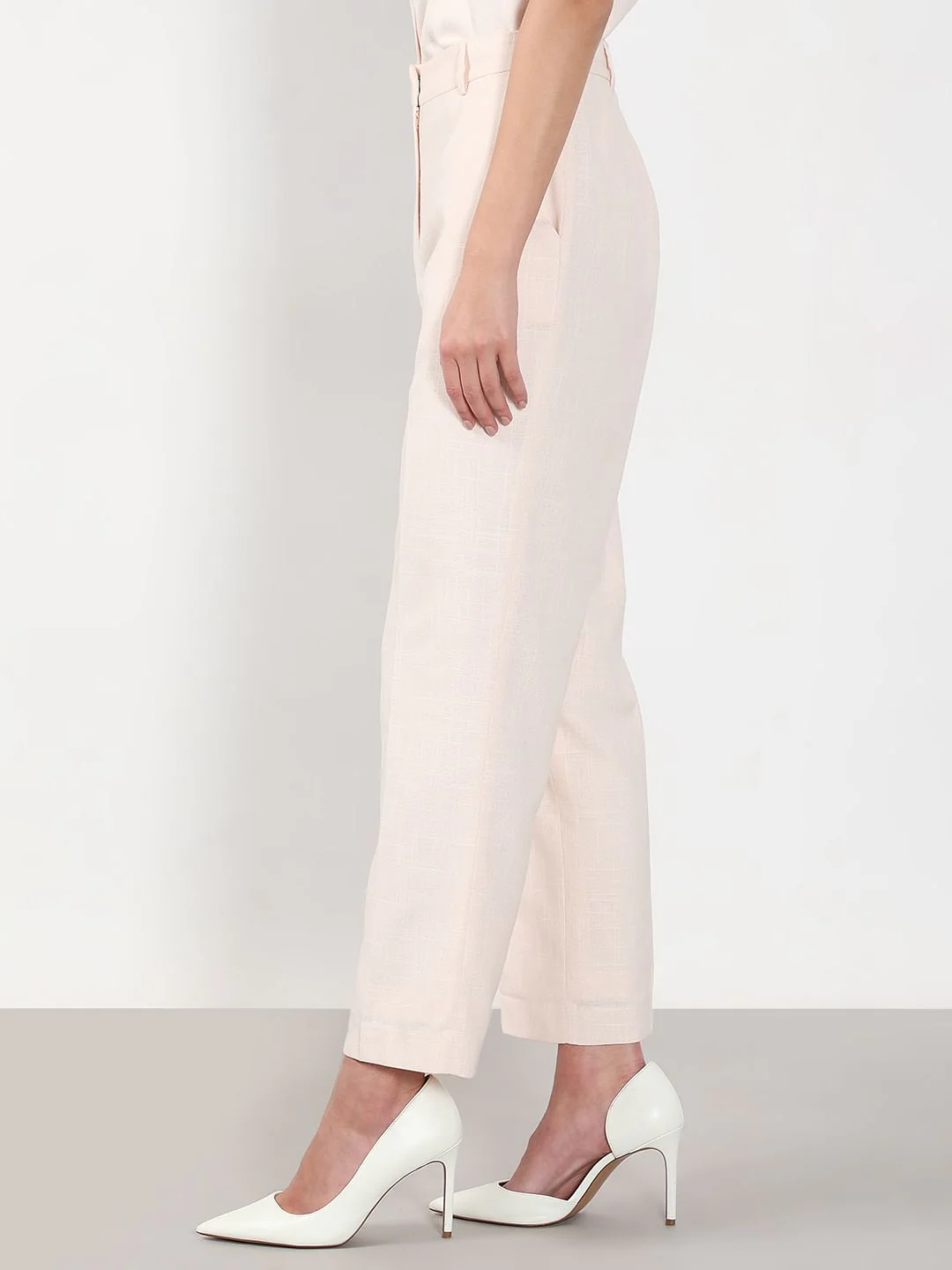 Light Pink High Rise Tailored Pants - Image 3