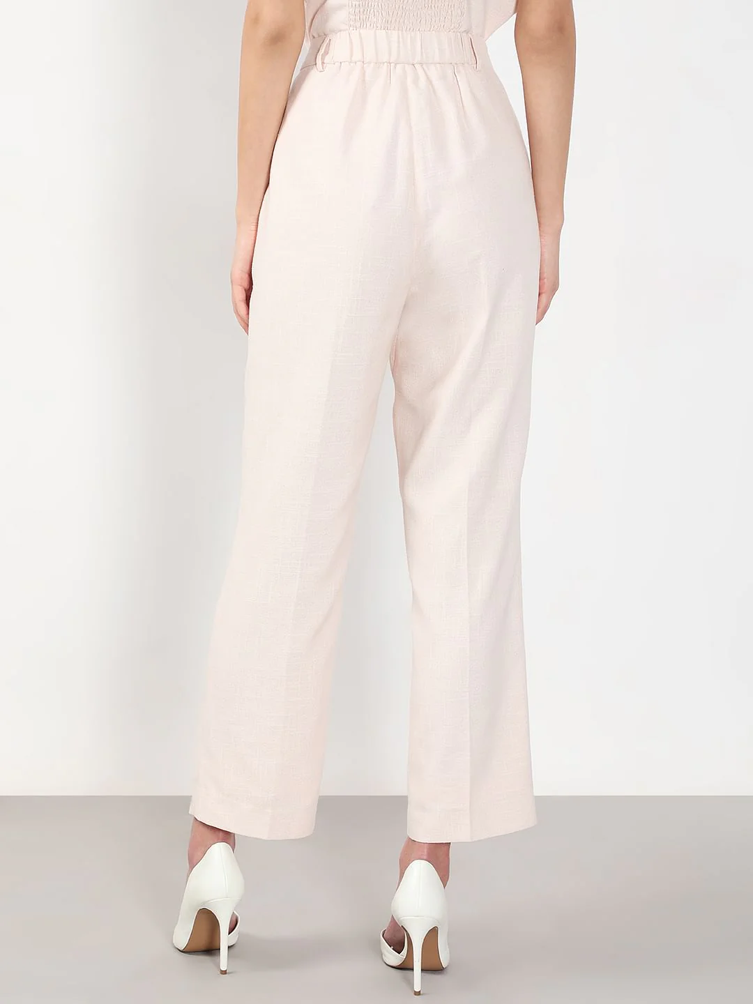 Light Pink High Rise Tailored Pants - Image 4